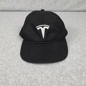 Tesla Hat Cap Snap Back Mens One Size Black Embroidered T Logo Baseball